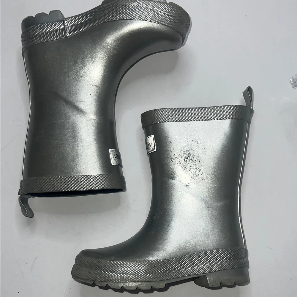 Hatley Metallic Gray Kids Rain Boots